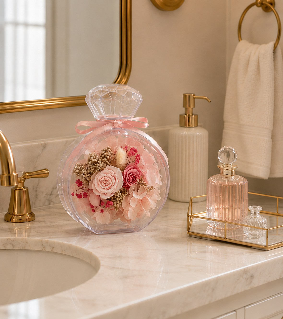 Lasting Flowers in a Perfume Bottle